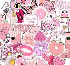 10 Random Mystery Cute Pink Stickers laptop dorm phone car decals