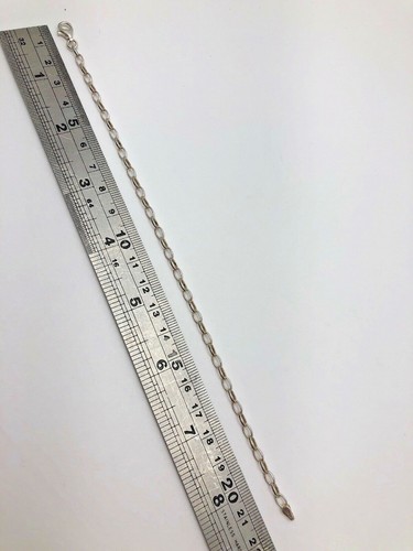 Sterlingsilber 0,925 3 mm x 6 mm ovales Kabelglied 8 1/2" Armband - Bild 4 von 7