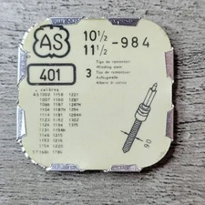 Genuine Ebauches SA Swiss Watch Part: 10.5 / 11.5-984 401 AS Winding Stem-NOS