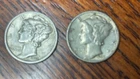 Lot of 2 USA 1935-S XF, and 1939 XF Mercury Dime LOT #93