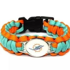 Miami Dolphins Football Paracord Bracelet NEW