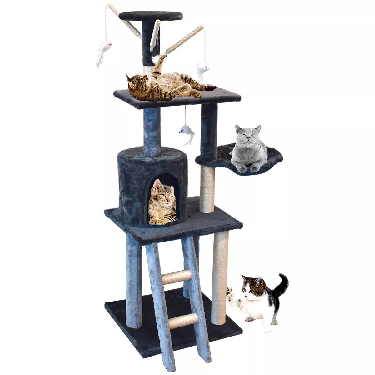 Large Cat Tree Activity Centre Scratching Post For Adult Cats Climbing Tower UK