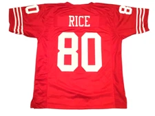 UNSIGNED CUSTOM Sewn Stitched Jerry Rice Red Jersey - M, L, XL, 2XL, 3XL