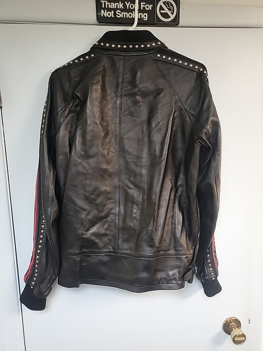 dsquared2 Leather Jacket Studded Leather Jacket Size 48