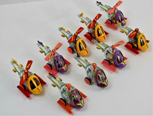 LOT OF 9 - Vintage 1992 Skelet Clear MCT YCT Toys Helicopters - All Conditions - 第 1/12 張圖片