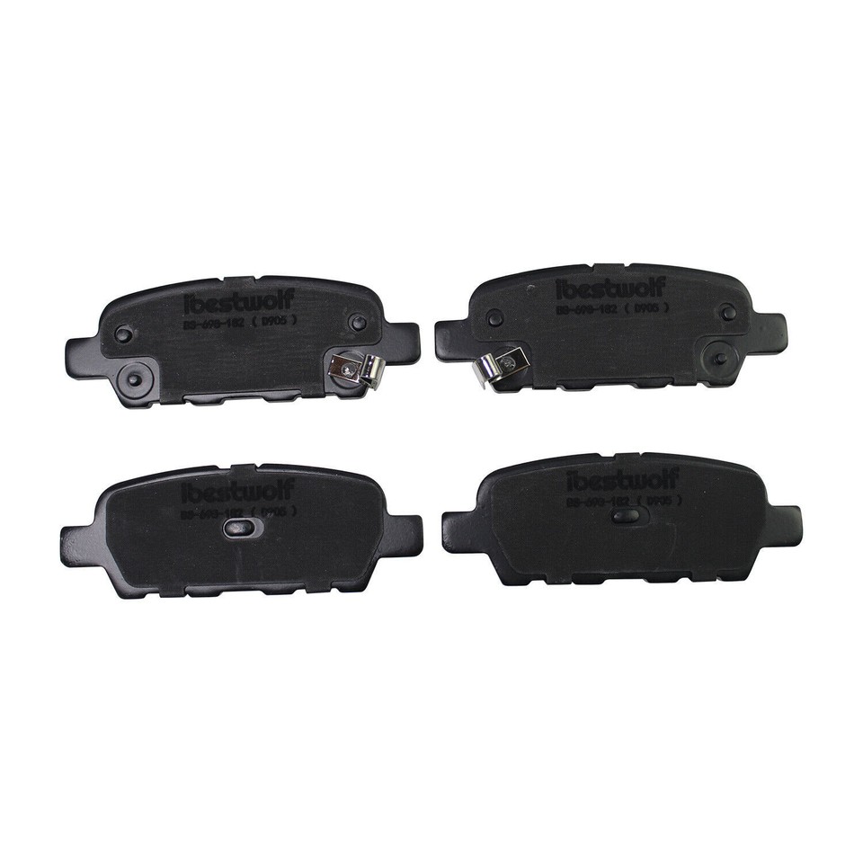 Front Rear Ceramic Brake Pads w/Hardware Kit for Nissan Rogue Sentra