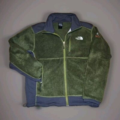 The North Face Summit Series High Pile Denali Fleece Jacket Green & Grey Medium