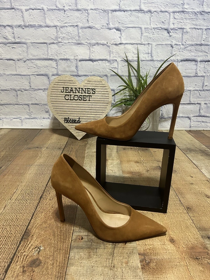 Schutz Suede Pointed Toe Pumps Lou Dark Tan/brown - Image 2 of 4