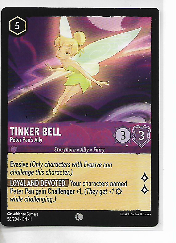 Disney Lorcana TCG Tinker Bell Peter Pan's Ally Common Card #58
