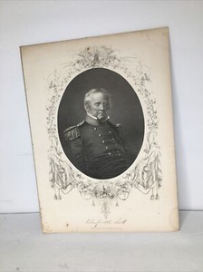 Vintage 1850s Steel Engraving Winfield Scott. Martin-Johnson &Co Publisher G3