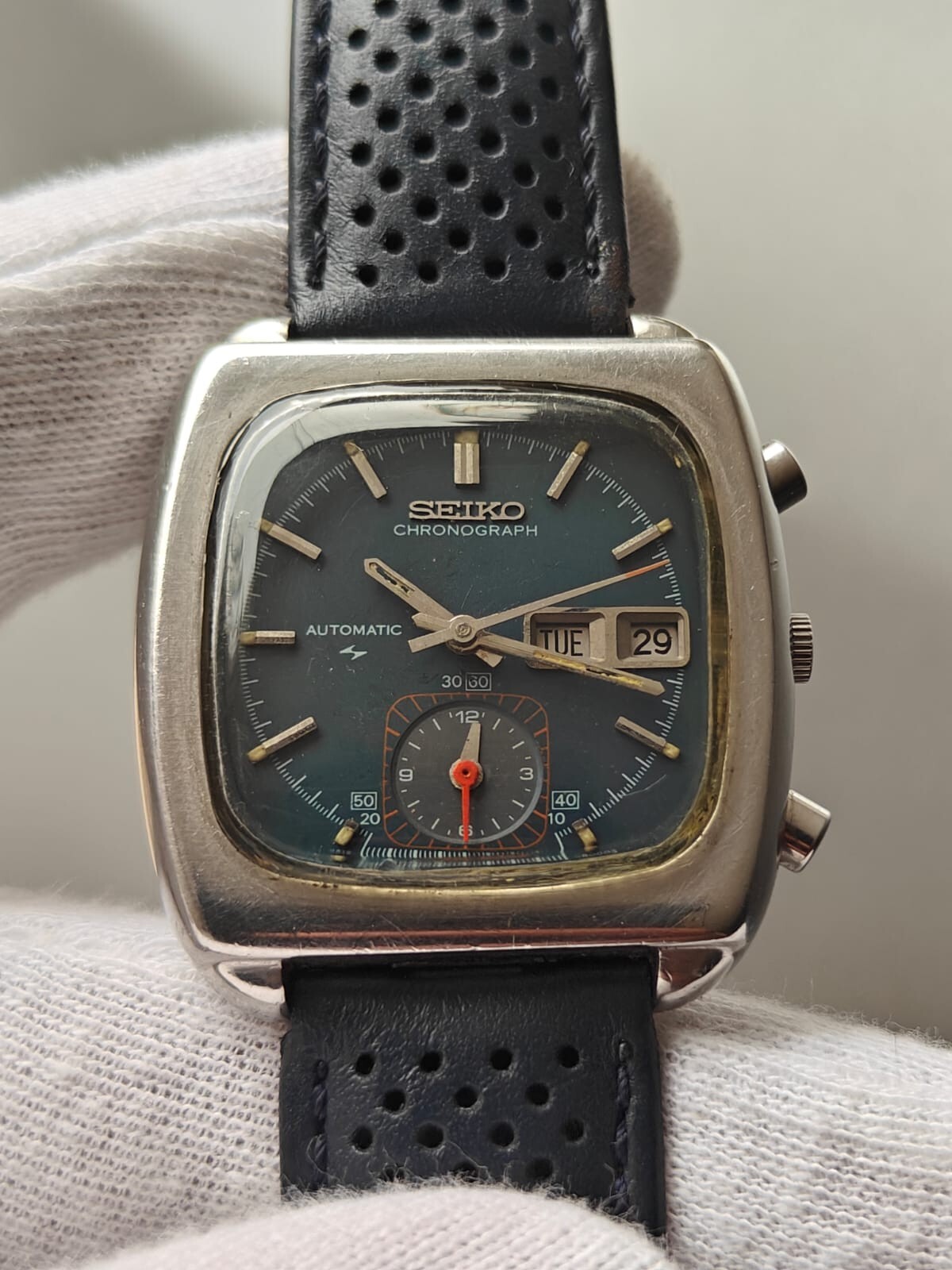 Vintage Seiko Monaco Flyback Chronograph Automatic Men's Watch 7016-5001