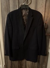 Vintage Polo Ralph Lauren Blazer Mens 42R Navy Blue Wool Sport Coat Paisley Line
