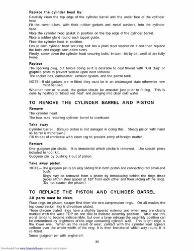 Matchless Maintenance Instruction Manual G3, G3S, G80, G12 & G12CSR - Picture 7 of 12