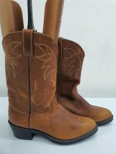 Durango Embroided Western Cowboy Boots, Brown Leather, Size 7.5 UK, 2 Inch Heel