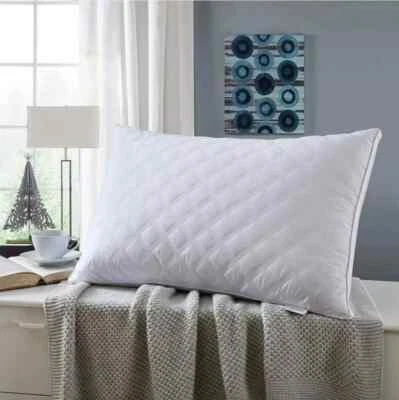 NIGHT COMFORT Luxury Soft Pillows Pack of 2 for Sleeping 100% Cotton Cover Microfiber Filling