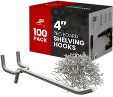 100 PC PEG Board Hooks 4 inch Pegboard Hooks 4" Length Wholesale Lot