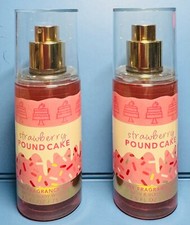NEW STRAWBERRY POUND CAKE 2PK TRAVEL BODY MIST Bath Body Works