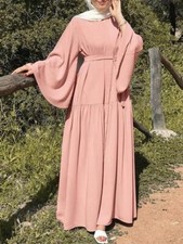 Ramadan Muslim Dress Flare Sleeve Clothing Dubai Kaftan Muslim Dresses Robe