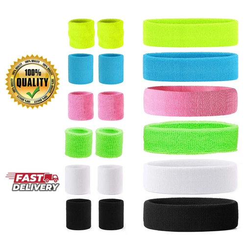 Headband Wristband Yoga Gym Sweatband Women Men Tennis Sports Accessories