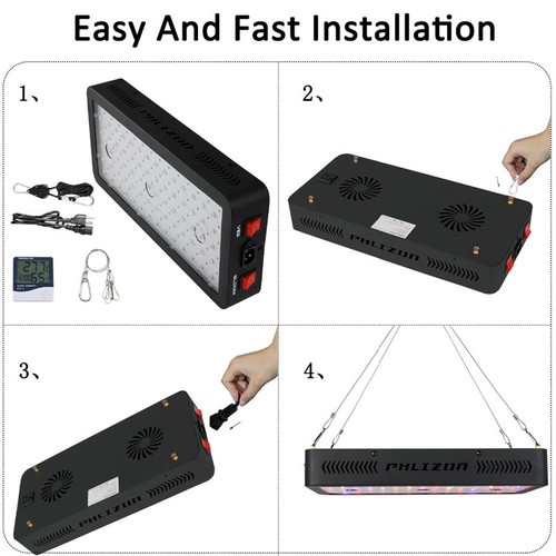 Phlizon LED Grow Light 600W 900W 1200W Pełne spektrum Lampa roślinna Veg Bloom Grow - Zdjęcie 38 z 48