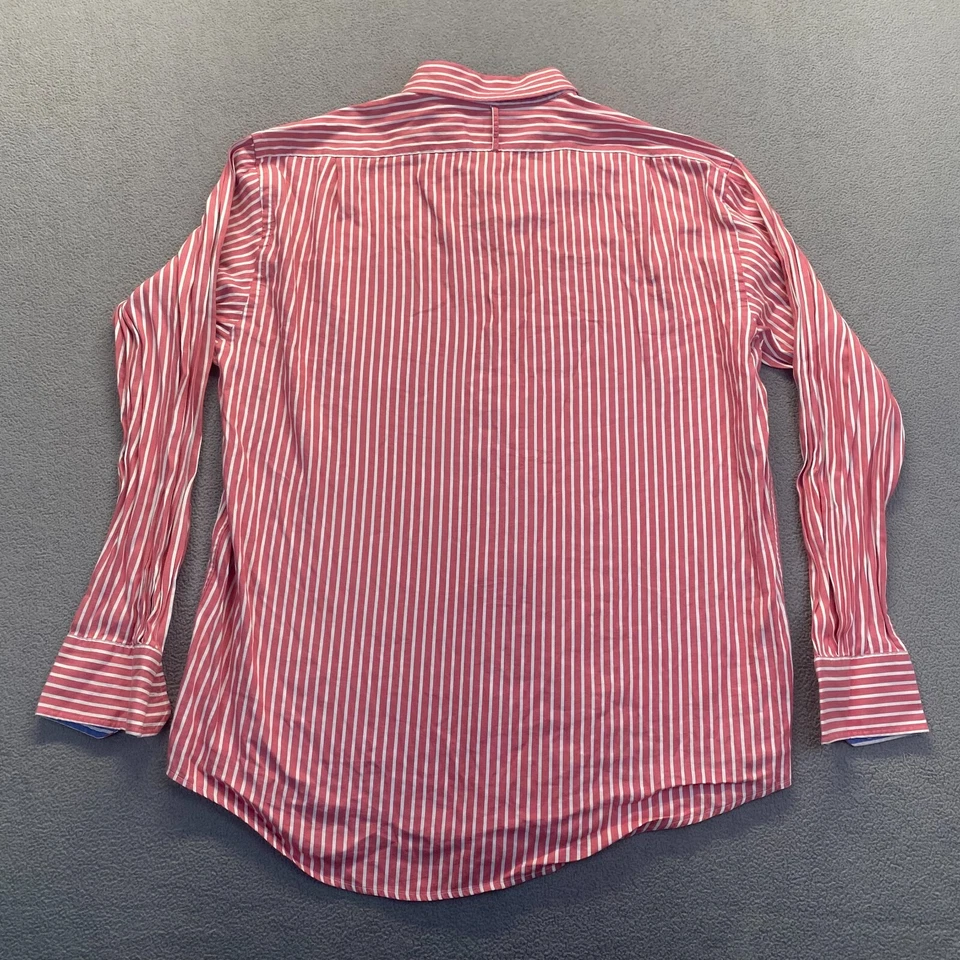 Lincs David Chu Dress Shirt Mens XLarge Red Striped Long Sleeve Button Up,Pocket - Image 2 of 4