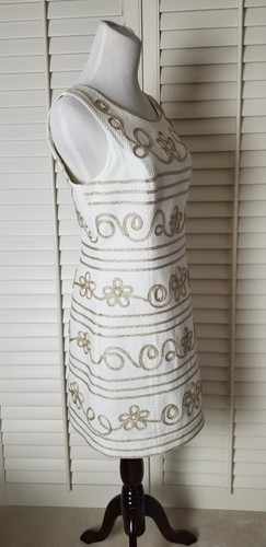 Abito Lilly Pulitzer Lennox Cambio 4 "Ciliegina sulla Torta" Bianco con Oro... - Foto 4 di 12