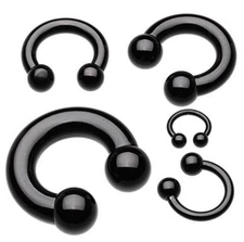 Horseshoe Heavy 4 Gauge 1/2" 8mm Balls Titanium Black IP *