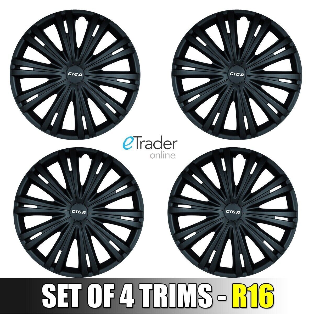 16" Vauxhall Vivaro Van Wheel Trims Hubcaps Set of 4 Black Trim Set eBay