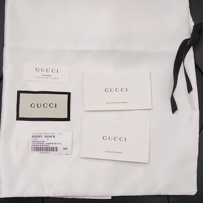 NEW $1,900 GUCCI Black Grey GG Supreme Monogram SQUARE NEW $1,900 GUCCI Black Grey GG Supreme Monogram SQUARE