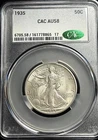 1935 Walking Liberty Half Dollar, CAC AU-58, Nice Coin! #517