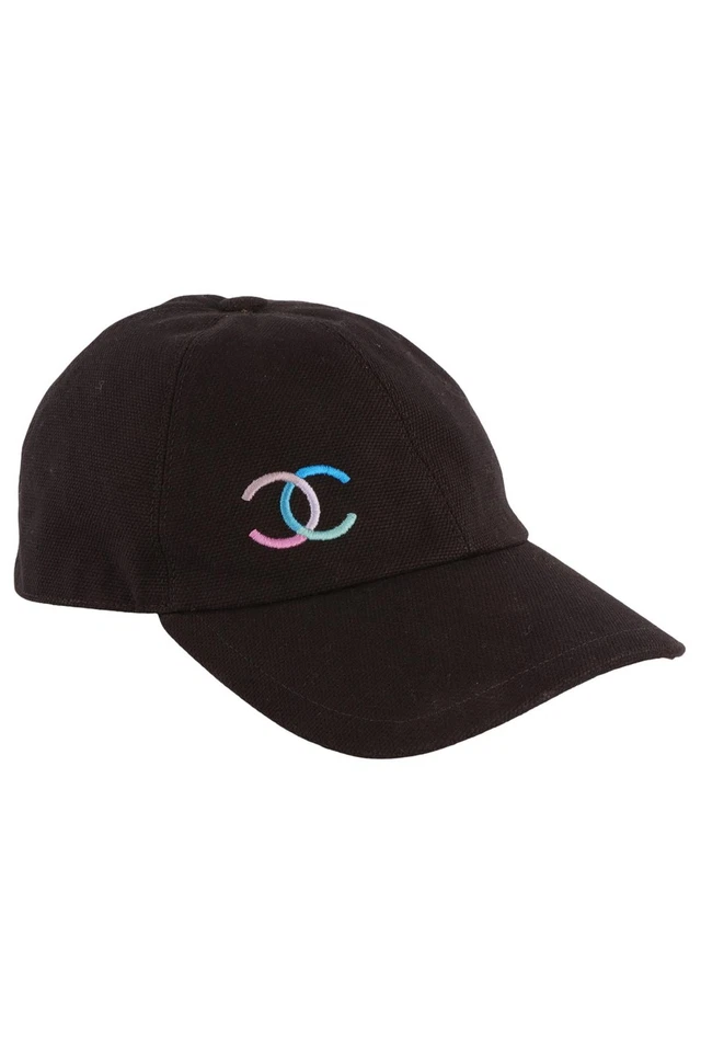 CHANEL BLACK COTTON BASEBALL CAP ONE SIZE