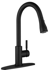 New Matte Black Pull-Down Kitchen Faucet, 3 Mode Sprayer, High Arch