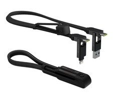Rolling Square inCharge XL 6-in-1 Multi Charging Cable, Portable USB Black