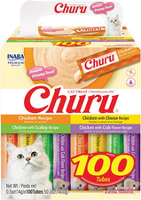 Churu Cat Treats, Lickable, Squeezable Creamy Pur e with Vitamin E, 0.5 Ounces p