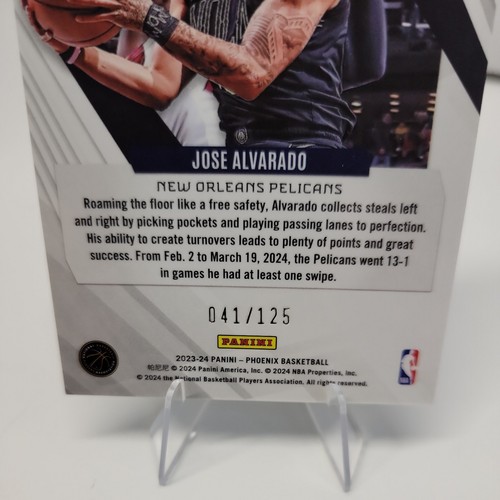 2023-24 Panini Phoenix Phoenix White Ice #26 Jose Alvarado /125 Pelicans - Picture 3 of 3