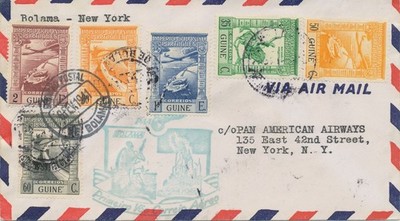PORTUGIESISCH GUINEA 1941 Erstflug mit Pan American Airways ''BOLAMA - NEW YORK''