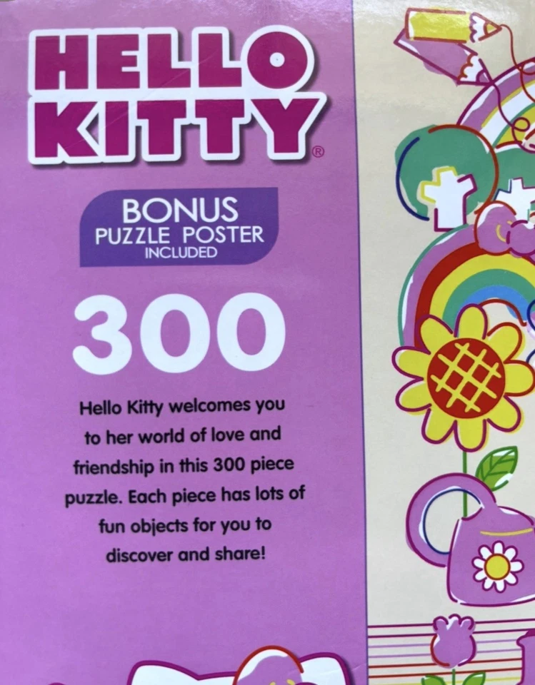 Rompecabezas de 300 piezas Hello Kitty con póster extra - 18” x 24” completo Foto 3 de 4