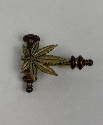 Vintage Marijuana Weed Bud Pot Leaf Brass Hippie Pipe Belt  display picture 2