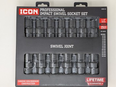 Icon Professional Metric Swivel Impact Socket Set 1/2in. Drive