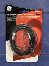 GE RG6 Coax Video Cable 3ft Black With Silver Ends AV23361 0.91m Audio Video