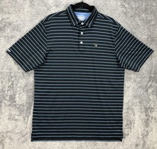 Straight Down Polo Shirt Mens Large Stripe Performance Golf Lightweight