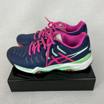 Asics Womens Gel Resolution 7 Blue Running Shoes Sneakers E751Y Size 6