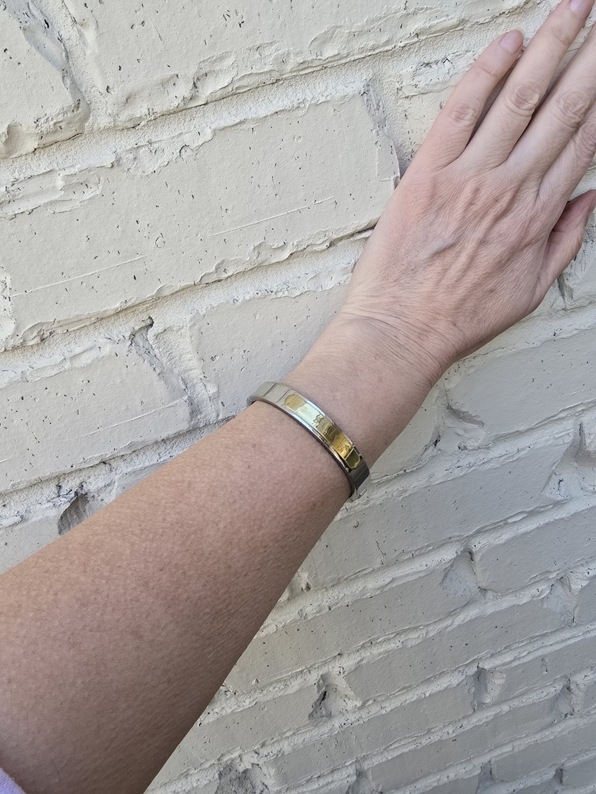 Rustic Cuff Sally Personalized Two Tone Silver Go… - image 9