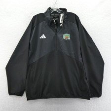 Adidas Pullover Mens Large Ohio Bobcats Black Quarter Zip Windbreaker Jacket