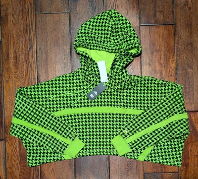 Ivy Park Adidas Halls of Ivy Oversized Cropped Hoodie Green Black Size M  NWT