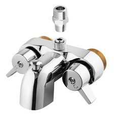 Bathcock Clawfoot Tub Shower Diverter Kit, 3 3/8" Centers, Chrome plated