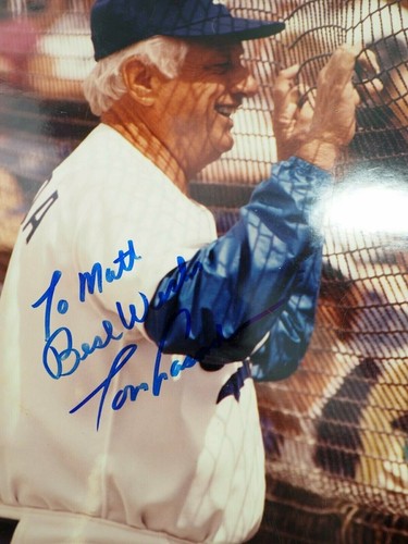 Tommy Lasorda foto autentica autografata a colori 8" x 10" Dodgers - Foto 3 di 5