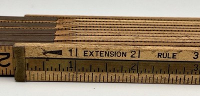 Vintage Durall Extension Rule 72 Inch Brass Ends and Hinges with 6'' Brass Slide