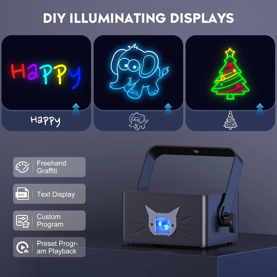 DJ Laser Light 3D Animation Machine With Bluetooth App Control RGB Party Light - Image 3 of 4