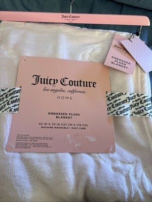 Juicy Couture LA California Embossed Soft Throw Blanket 50in X 70in BNWT